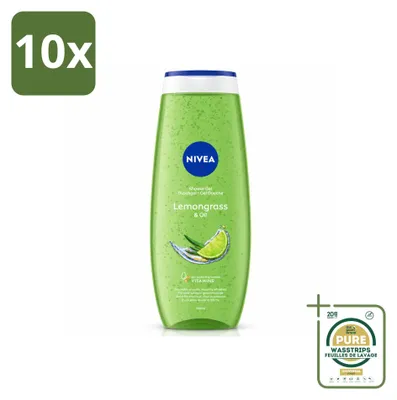 Image de 10 flacons de gel douche NIVEA Citronnelle et Huiles, 500 ml, lot économique - 10 pièces
