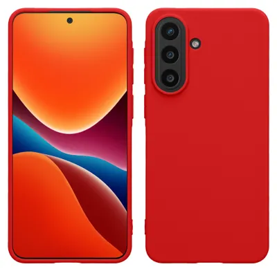 Zdjęcie produktu dla Etui kwmobile do Samsung Galaxy A57 5G, wykonane z TPU - obudowa telefonu obsługująca ładowanie bezprzewodowe, elastyczne etui ochronne, gumowe etui w klasycznym czerwonym kolorze