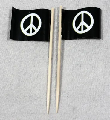 Produktbild von Party-Picker Flagge Peace Frieden Papierfähnchen in Spitzenqualität 25 Stück Beutel