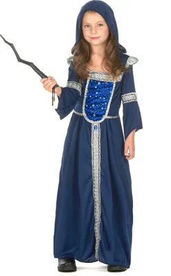 Immagine prodotto di Costume da strega per bambina blu - 110-122 (4-6 anni)