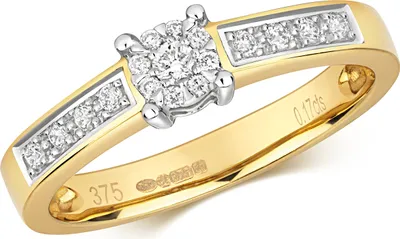 Produktbild von Funkelndes Feuer 9 Karat (375) Gold Damen - Diamant Solitärring Brillant-Schliff 0.16 Karat G - I1 I2, 55 (17.5); TRS316989KYRSO