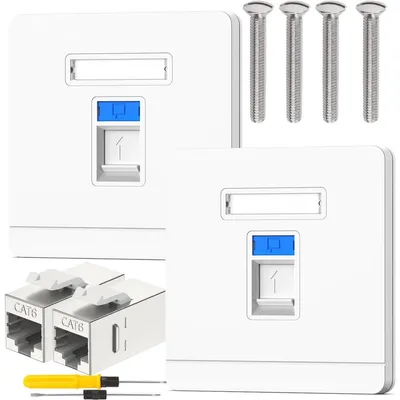 Immagine prodotto di Piastra di copertura RJ45 Ethernet, cavo LAN, presa a muro, connessione di rete Gigabit CAT6