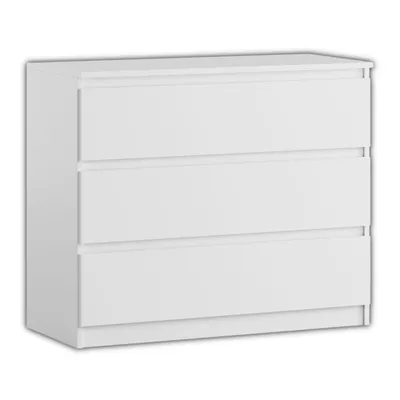 Zdjęcie produktu dla YUMEBLY komoda z 3 szufladami | szafka z szufladami 90x75x40 cm | do sypialni, salonu, pokoju dziecięcego, biura | nowoczesna i pojemna | biała
