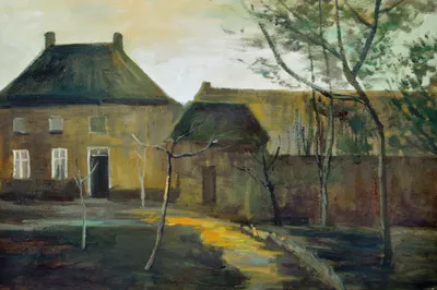 Produktbild von Vincent Van Gogh Kunstdruck Bild - Das Pfarrhaus In Nuenen Bei Mondschein, 1885 (120 x 180 cm)