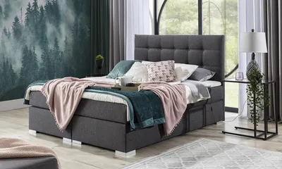 Obrázok produktu pre Kontinentálna posteľ 140x200 FIRALO - tmavo šedá