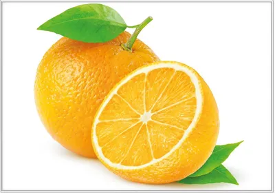 Produktbild von Wallario Wandbild Saftige Orangen vor weißem Hintergrund, Größe: 70,30 x 100,30 cm, Poster mit weißem Kunststoffrahmen