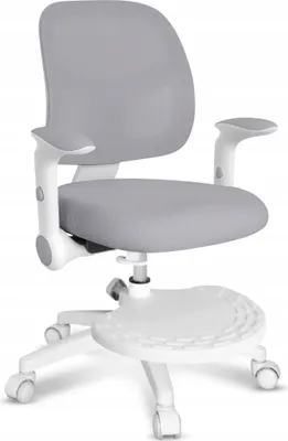 Immagine prodotto di Mark Adler Junior 5.0 | Sedia da scrivania per bambini Sedia girevole ergonomica per bambini | Poggiapiedi | Profondità di seduta regolabile | Braccioli regolabili | Grigio