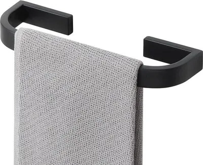 Productafbeelding van Handdoekstang 25 cm - Wandmontage Handdoekhouder Mat Zwart van Roestvrij Staal