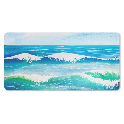 Produktbild von MuchoWow® Schreibtischunterlage Meer - Golf - Aquarell 80x40 cm - XXL Mauspad - Gaming Mauspad