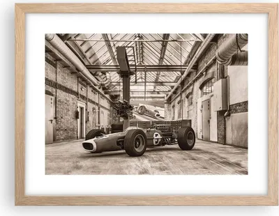 Produktbild von Gerahmtes Poster - Rahmen in heller Eiche - Formel 1 Rennen Retro - 40x30 cm - Wand Bild - Wanddeko - Wandbilder - Kunstposter - Wandposter - Bilderrahmen - Bilder - Kunstdruck - P2NAA40x30-4918