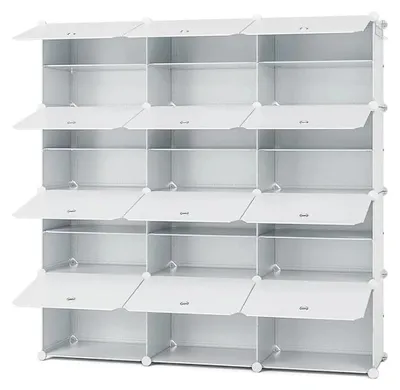 Zdjęcie produktu dla Hogler 3869 System zmiennych półek 12 modułów, 124 x 124 x 32 cm, biały