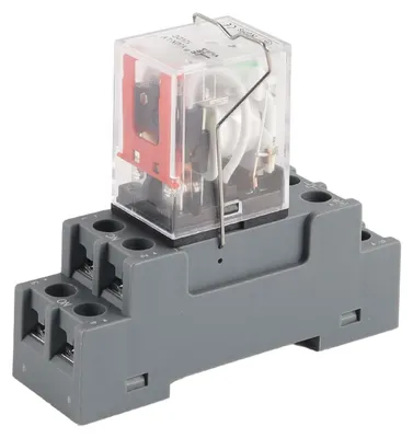 Relais DPDT 2NO 2NC 12V 10A 8-Pins mit DIN-Schienen-Sockel