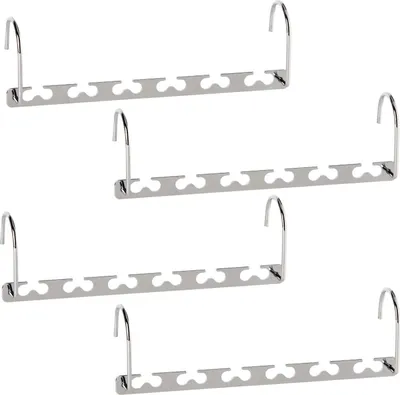 Produktbild von Platzsparende Kleiderbügel, Kleiderbügel aus Metall, magischer Kaskaden-Kleiderbügel, Schrank-Kleider-Organizer (4er-Pack)