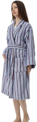 Imagen del producto de Bata de rizo a rayas para uso doméstico y de bienestar