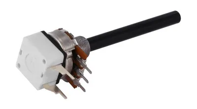 Produktbild von Drehpoti Potentiometer 6mm mono linear 47K Ohm mit Schalter omeg PC20A47KHS4