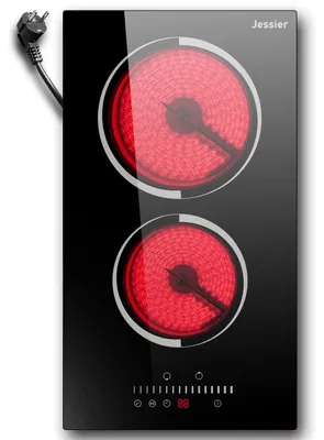 Keramik-Kochfeld 30 cm, 3000 W, 2 Zonen, Touch-Steuerung, Schwarz