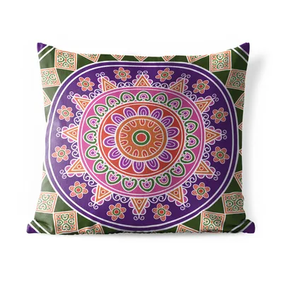 Obrázek produktu pro MuchoWow® Vnější polštář - Staromódní design mandaly -45x45 cm- Odolnost proti povětrnostním vlivům - polštář do obývacího pokoje