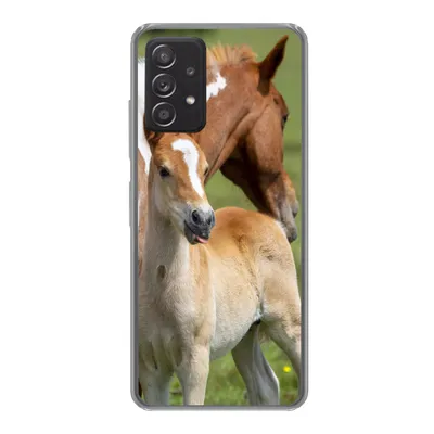 Produktbild von MuchoWow® Handyhülle Schutzhülle Hülle für Samsung Galaxy A53 5G Pferde - Fohlen - Gras Silikon Softcase Handy Hülle - Schutzabdeckung