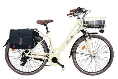 Produktbild von Elektro-Stadtfahrrad Dolce Vita by Canellini CITY 28" frau mit taschen - Creme