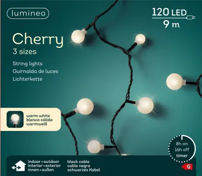 Immagine prodotto di Lumineo LED Fata Cherry 900 cm 120 LED bianco caldo