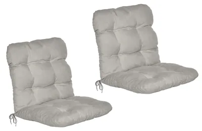 Immagine prodotto di Beautissu Set di 2 cuscini per sedie a schienale basso Flair NL, 100x50x8 cm, grigio