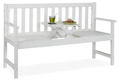 Immagine prodotto di Panca da giardino - Panca da esterno - Panca in legno - Panca per balcone - Panca imbottita - Tavolo pieghevole - Legno di pino resistente