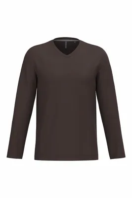 Produktbild von Kariban Mens long-sleeved V-neck T-shirt