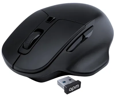 Image de Souris ergonomique APM Flow, sans fil, silencieuse, conçue pour une utilisation horizontale, avec récepteur USB