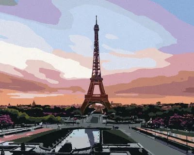 Produktbild von Zuty - Malen nach Zahlen - PARIS UND DIE HIMMELSRÖTE, 40x50 cm, ohne Keilrahmen
