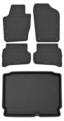 Zdjęcie produktu dla Dywaniki gumowe + mata bagażnika do Volkswagen Polo V 2009-2017 (hatchback, dolny poziom podłogi) – czarne, dopasowane – Wielganizator