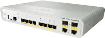 Produktbild von Cisco Catalyst WS-C3560CPD-8PT-S, Managed, L2, Gigabit Ethernet (10/100/1000), Power over Ethernet (PoE), Rack-Einbau, 1U