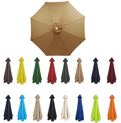 Produktbild von Sonnenschirm Ersatzbezug 3.5m 6/8 Streben Khaki UV Schutz 50 Windfest