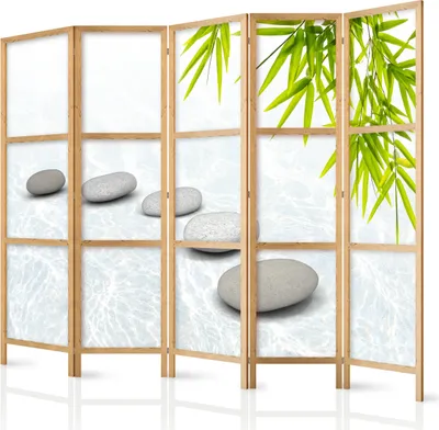 Obrázek produktu pro Japonský paraván Orient 225x172 cm 5dílný bílý