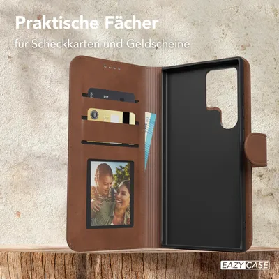 Produktbild von EAZY CASE Business Hülle für Samsung Galaxy S24 Ultra klappbar, Premium Kunstleder Handyhülle mit Kartenfach