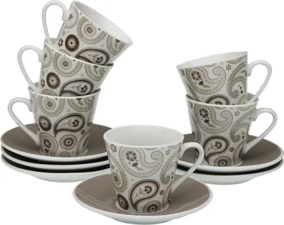 Produktbild von Set aus 6 Teetassen mit Teller Versa Glob Porzellan