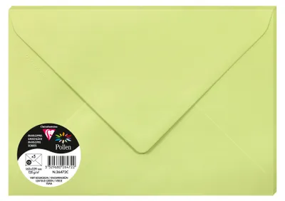 Produktbild von Clairefontaine 5 Umschläge Pollen 162x22 knospengrün