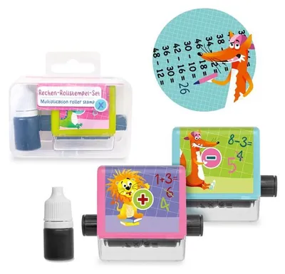 Produktbild von Trendhaus ABC-5 Rechen-Rollstempel-Set 2-teilig,3-fach sortiert Spaß beim Rechnen - einfach mit den Rädchen eine Einstellung wähle