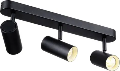 Produktbild von SLV NOBLO, Wand- und Deckenaufbauleuchte, triple, rund, 3000K, 19W, PHASE, 32°, schwarz 1008714
