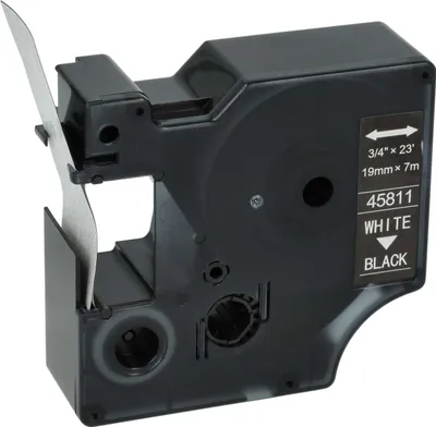 Produktbild von vhbw Schriftband-Kassette kompatibel mit Dymo LabelPoint 300, 350 Etiketten-Drucker 7m x 19mm Weiß auf Schwarz