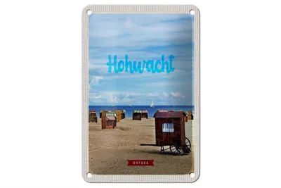 Produktbild von Blechschild Reise 12x18cm Hochwacht Ostsee Küste Boote Schild
