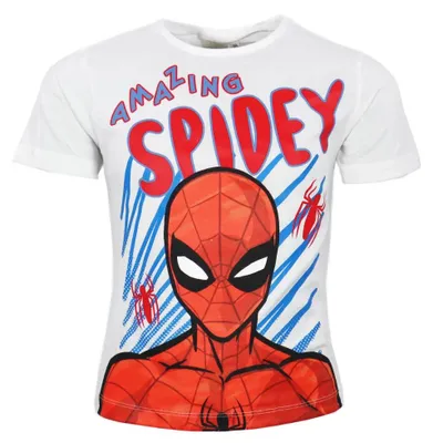 Produktbild von Marvel Spiderman Kinder Jungen kurzarm T-Shirt Shirt – Weiß / 98