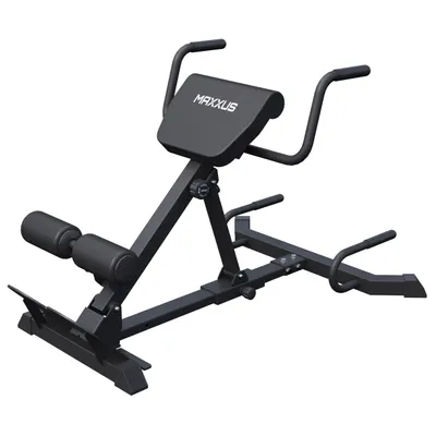 Produktbild von MAXXUS Rückentrainer - 7in1, Klappbar, Verstellbar, bis 150kg, Stahl - Hyperextension Bank, Rückenstrecker Gerät, Fitnessgerät für Rücken, Zuhause
