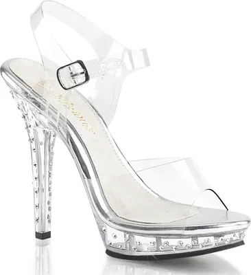 Image de LIP-108SDT Fabulicious Sandales à plateaux hauts transparents avec talon en strass