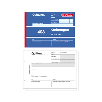 Immagine prodotto di Herlitz Quittungsblock A6 403 2x50 Blatt