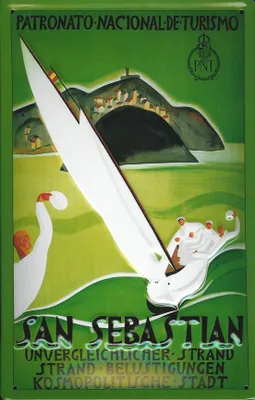 Produktbild von Blechschild Nostalgieschild San Sebastian Spanien Segelboot