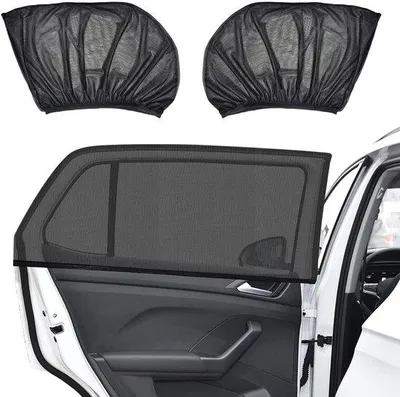 Productafbeelding van Ibenzoa® Automatische zonwering voor auto's – ademend polyester, UV-bescherming (EN 13758-2), insectenwerend net, 90x45 cm, waterafstotend