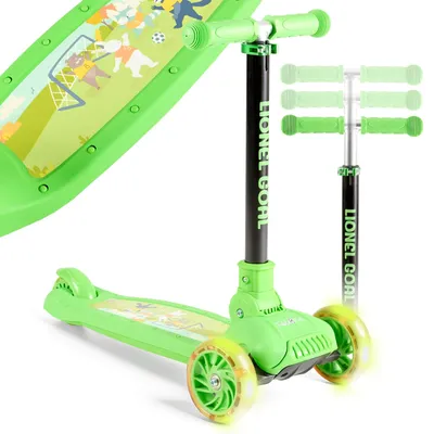 Produktbild von FableKids Kinderscooter Grün | Cityroller mit LED-Rädern | ab 3 Jahren, bis 50 kg