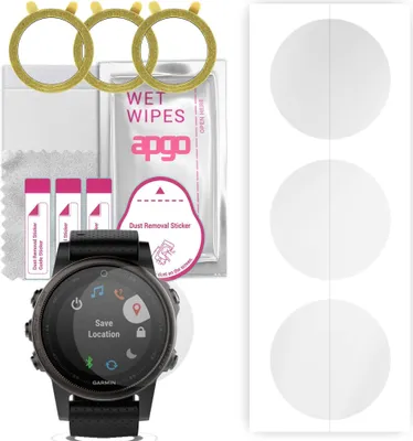 Produktbild von apgo 3 Stück Schutzfolie, klar, kompatibel mit Garmin Fenix 5s Smartwatch, Hydrogel Displayschutzfolie mit Positionierhilfe, Displayfolie, robust und kratzfest
