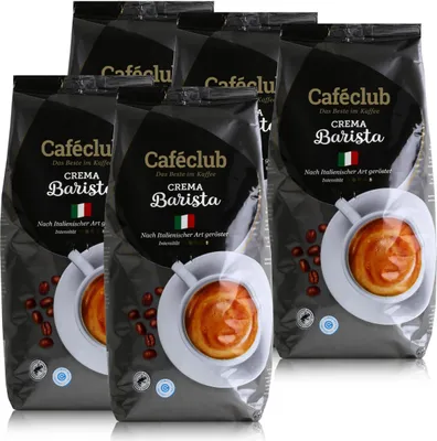 Produktbild von Cafeclub Crema Barista Kaffeebohnen 1kg - Für Kaffeevollautomaten (5er Pack)