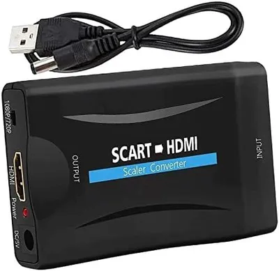 Produktbild von Scart zu HDMI Konverter Adapter - Video Audio Converter HD 720p/1080p Ausgang für Projektor, Monitor, HDTV, STB, VHS, Xbox, PS3, Sky, Blu-ray, DVD, Wii